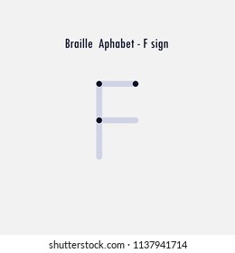 Creative english version of Braille alphabet design element.Braille alphabet letters.Classic emblem.Elegant dynamic alphabet letters.Flat web design icon.Vector illustration.