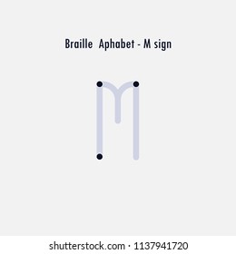 Creative english version of Braille alphabet design element.Braille alphabet letters.Classic emblem.Elegant dynamic alphabet letters.Flat web design icon.Vector illustration.