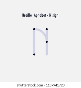 Creative english version of Braille alphabet design element.Braille alphabet letters.Classic emblem.Elegant dynamic alphabet letters.Flat web design icon.Vector illustration.