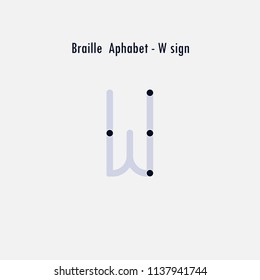 Creative english version of Braille alphabet design element.Braille alphabet letters.Classic emblem.Elegant dynamic alphabet letters.Flat web design icon.Vector illustration.