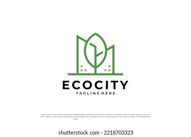 Creative environmentally friendly building logo design concept.