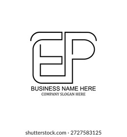 Design de logotipo criativo EP, marca minimalista moderna, ícone de ep exclusivo, identidade profissional EP, identidade visual versátil limpa