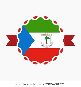 Creative Equatorial Guinea Flag Emblem Badge