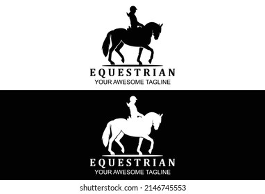 Creative equestrian silhouette logo design