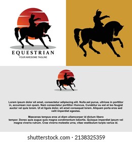 Creative equestrian silhouette logo template, perfect for your brand identity