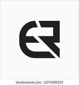 Creative ER or RE initial flat monogram modern unique logo design