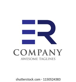 creative ER initial letter vector logo concept