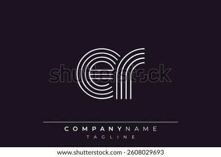 Creative ER lines letter logo design. A simplistic and elegant abstract logo design with linear patterns and initials, suitable for contemporary branding.