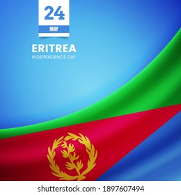 Creative Eritrea flag on fabric texture. Vintage style independence day background