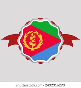 Emblema de etiqueta engomada de bandera de Eritrea creativa