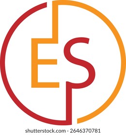 Creative ES Monogram Logo Design Template