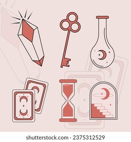 Creative Esoteric Bohemian Magical Set Illustration