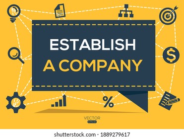 Creative (establish a company) Banner Word with Icons, Vector illustration.
