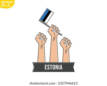 Creative Estonia | Raised Fist | Flag Illustration Design