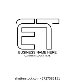 Design de logotipo criativo ET, marca minimalista moderna, ícone de et exclusivo, identidade ET profissional, identidade visual versátil limpa