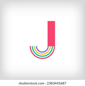 Leyenda étnica creativa Logo multicolor lineal. Líneas de escritura modernas con nuevos colores culturales. Plantilla de alfabeto de fuente. Educación geométrica creativa.vector