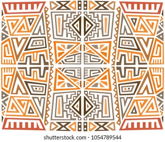 Creative Ethnic Style Square Seamless Pattern. Unique geometric vector swatch. Perfect for screen background, site backdrop, wrapping paper, wallpaper, textile and surface design. Trendy boho tile.