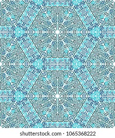 Creative Ethnic Style Square Seamless Pattern. Unique geometric vector swatch. Perfect for screen background, site backdrop, wrapping paper, wallpaper, textile and surface design. Trendy boho tile.
