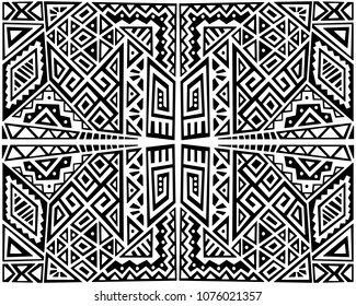 Creative Ethnic Style Square Seamless Pattern. Unique geometric vector swatch. Perfect for screen background, site backdrop, wrapping paper, wallpaper, textile and surface design. Trendy boho tile.
