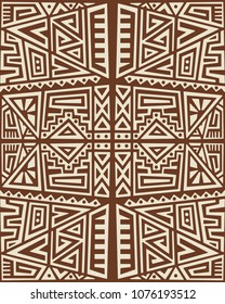 Creative Ethnic Style Square Seamless Pattern. Unique geometric vector swatch. Perfect for screen background, site backdrop, wrapping paper, wallpaper, textile and surface design. Trendy boho tile.