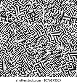 Creative Ethnic Style Square Seamless Pattern. Unique geometric vector swatch. Perfect for screen background, site backdrop, wrapping paper, wallpaper, textile and surface design. Trendy boho tile.