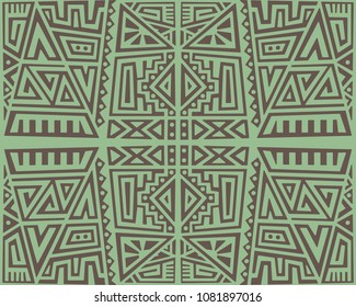 Creative Ethnic Style Square Seamless Pattern. Unique geometric vector swatch. Perfect for screen background, site backdrop, wrapping paper, wallpaper, textile and surface design. Trendy boho tile.