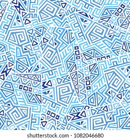 Creative Ethnic Style Square Seamless Pattern. Unique geometric vector swatch. Perfect for screen background, site backdrop, wrapping paper, wallpaper, textile and surface design. Trendy boho tile.