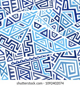 Creative Ethnic Style Square Seamless Pattern. Unique geometric vector swatch. Perfect for screen background, site backdrop, wrapping paper, wallpaper, textile and surface design. Trendy boho tile.