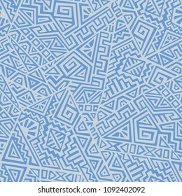 Creative Ethnic Style Square Seamless Pattern. Unique geometric vector swatch. Perfect for screen background, site backdrop, wrapping paper, wallpaper, textile and surface design. Trendy boho tile.