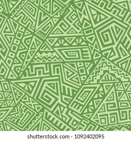 Creative Ethnic Style Square Seamless Pattern. Unique geometric vector swatch. Perfect for screen background, site backdrop, wrapping paper, wallpaper, textile and surface design. Trendy boho tile.