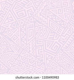 Creative Ethnic Style Square Seamless Pattern. Unique geometric vector swatch. Perfect for screen background, site backdrop, wrapping paper, wallpaper, textile and surface design. Trendy boho tile.