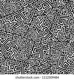 Creative Ethnic Style Square Seamless Pattern. Unique geometric vector swatch. Perfect for screen background, site backdrop, wrapping paper, wallpaper, textile and surface design. Trendy boho tile.