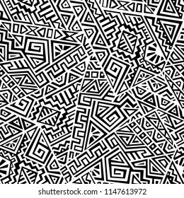 Creative Ethnic Style Square Seamless Pattern. Unique geometric vector swatch. Perfect for screen background, site backdrop, wrapping paper, wallpaper, textile and surface design. Trendy boho tile.