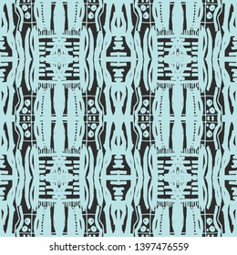 Creative Ethnic Style Square Seamless Pattern. Unique geometric vector swatch. Perfect for screen background, site backdrop, wrapping paper, wallpaper, textile and surface design. Trendy boho tile.