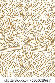 Creative Ethnic Style Square Seamless Pattern. Unique geometric vector swatch. Perfect for screen background, site backdrop, wrapping paper, wallpaper, textile and surface design. Trendy boho tile.