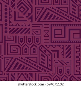 Creative Ethnic Style Square Seamless Pattern. Unique geometric vector swatch. Perfect for site backdrop, wrapping paper, wallpaper, textile and surface design. Trendy boho tile.