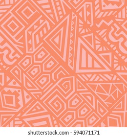Creative Ethnic Style Square Seamless Pattern. Unique geometric vector swatch. Perfect for site backdrop, wrapping paper, wallpaper, textile and surface design. Trendy boho tile.