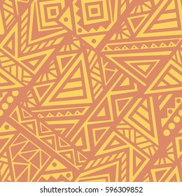 Creative Ethnic Style Square Seamless Pattern. Unique geometric vector swatch. Perfect for site backdrop, wrapping paper, wallpaper, textile and surface design. Trendy boho tile.