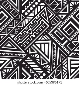Creative Ethnic Style Square Seamless Pattern. Unique geometric vector swatch. Perfect for site backdrop, wrapping paper, wallpaper, textile and surface design. Trendy boho tile.