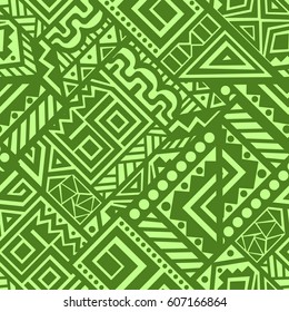 Creative Ethnic Style Square Seamless Pattern. Unique geometric vector swatch. Perfect for site backdrop, wrapping paper, wallpaper, textile and surface design. Trendy boho tile.