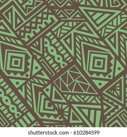 Creative Ethnic Style Square Seamless Pattern. Unique geometric vector swatch. Perfect for site backdrop, wrapping paper, wallpaper, textile and surface design. Trendy boho tile.