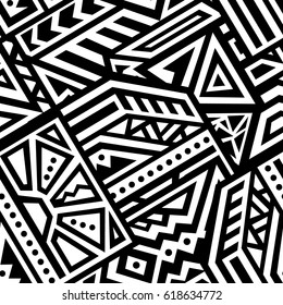 Creative Ethnic Style Square Seamless Pattern. Unique geometric vector swatch. Perfect for site backdrop, wrapping paper, wallpaper, textile and surface design. Trendy boho tile.