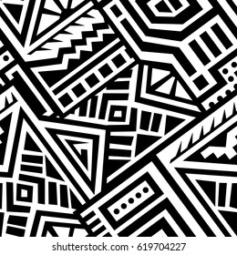 Creative Ethnic Style Square Seamless Pattern. Unique geometric vector swatch. Perfect for site backdrop, wrapping paper, wallpaper, textile and surface design. Trendy boho tile.