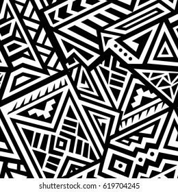 Creative Ethnic Style Square Seamless Pattern. Unique geometric vector swatch. Perfect for site backdrop, wrapping paper, wallpaper, textile and surface design. Trendy boho tile.