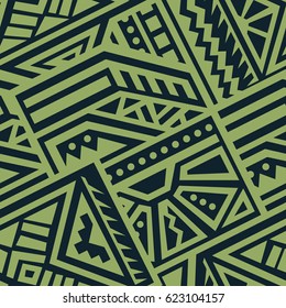 Creative Ethnic Style Square Seamless Pattern. Unique geometric vector swatch. Perfect for site backdrop, wrapping paper, wallpaper, textile and surface design. Trendy boho tile.