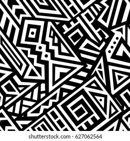 Creative Ethnic Style Square Seamless Pattern. Unique geometric vector swatch. Perfect for site backdrop, wrapping paper, wallpaper, textile and surface design. Trendy boho tile.