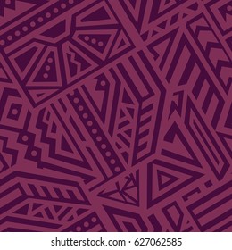 Creative Ethnic Style Square Seamless Pattern. Unique geometric vector swatch. Perfect for site backdrop, wrapping paper, wallpaper, textile and surface design. Trendy boho tile.