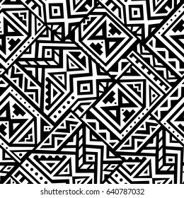 Creative Ethnic Style Square Seamless Pattern. Unique geometric vector swatch. Perfect for site backdrop, wrapping paper, wallpaper, textile and surface design. Trendy boho tile.