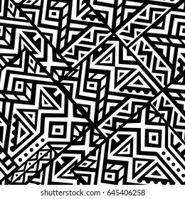 Creative Ethnic Style Square Seamless Pattern. Unique geometric vector swatch. Perfect for site backdrop, wrapping paper, wallpaper, textile and surface design. Trendy boho tile.