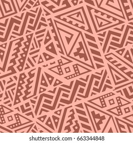 Creative Ethnic Style Square Seamless Pattern. Unique geometric vector swatch. Perfect for site backdrop, wrapping paper, wallpaper, textile and surface design. Trendy boho tile.